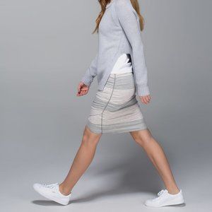 Lululemon Breezy Skirt Double Vision Stripe Heathered Medium Grey Heathered